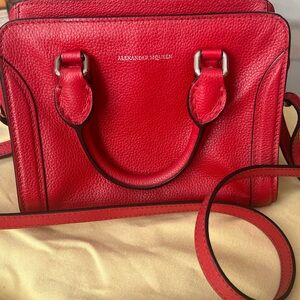 Alexander Mcqueen red pebbled mini bag